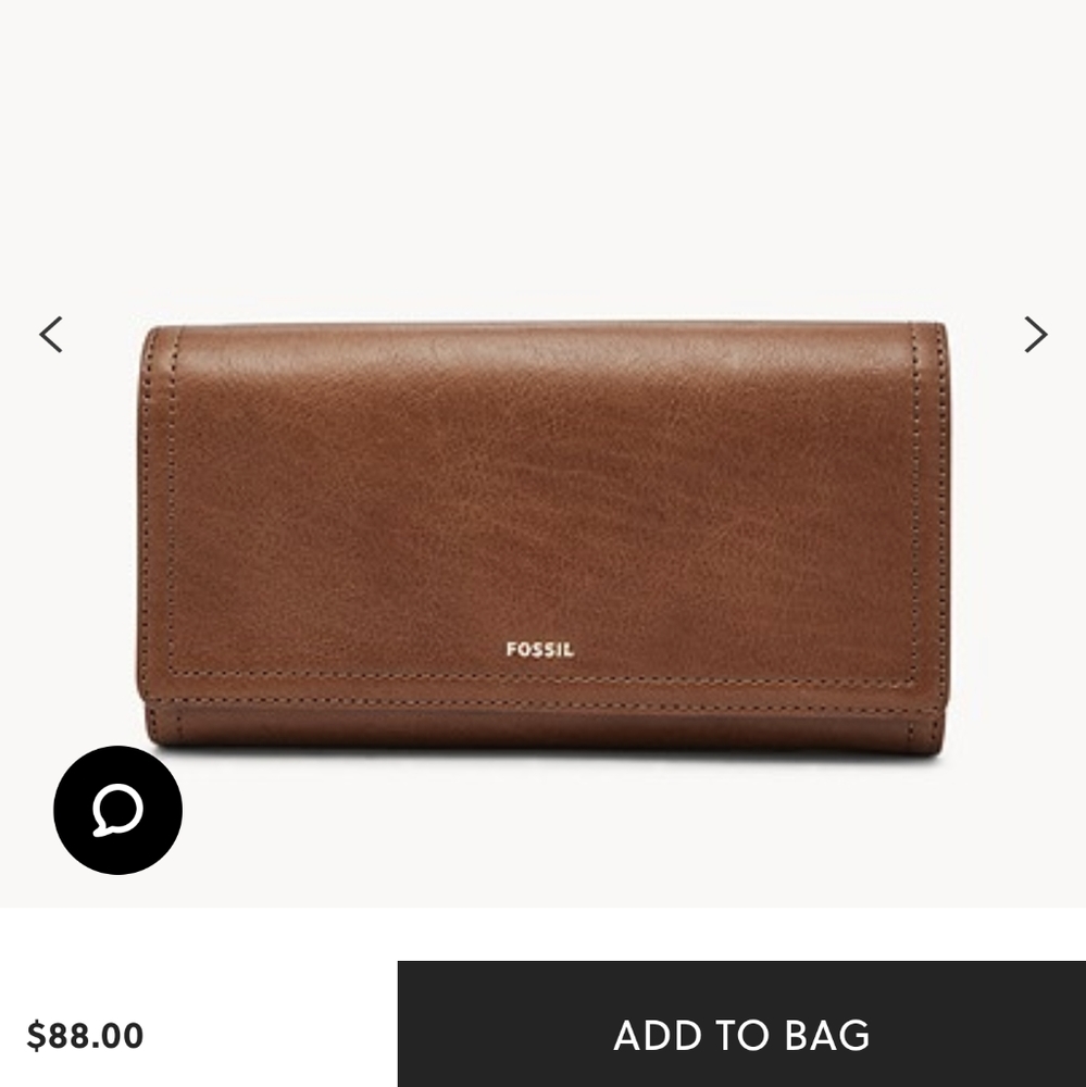 Fossil RFID brown clutch